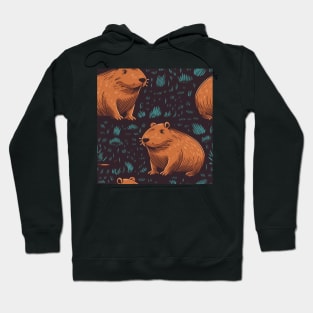 Capybara repeating pattern Hoodie